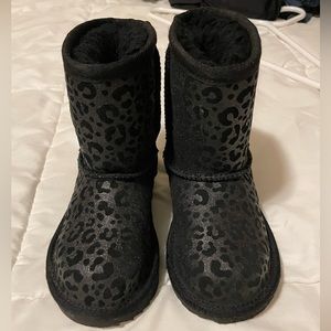 Uggs size 10 kids black cheetah NWOT